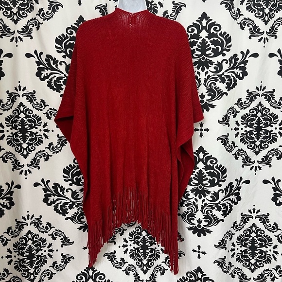 Anna & Ava Red Fringe Shawl NWT - Picture 3 of 6
